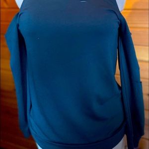 NWOT cold shoulder long sleeve, distressed blouse sz small